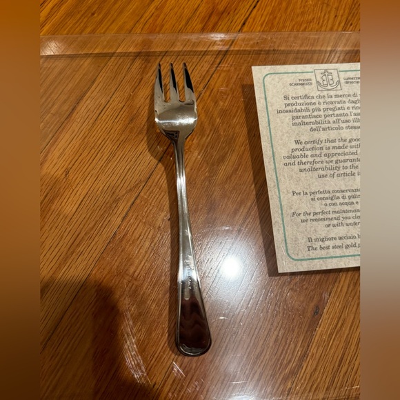 Gold Plated Oyster Forks - Italian Imported with Certificate of Authenticity - Picture 9 of 11